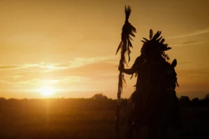 Native American at Sunset